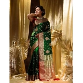 Apnisha Georgette Embellished Saree With Blouse Piece - Green ( Pack of 1 ) - Green