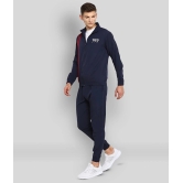 YUUKI - Navy Blue Polyester Regular Fit Striped Mens Sports Tracksuit ( Pack of 1 ) - XL