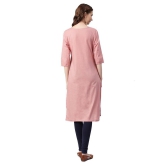 Alena - Peach Cotton Women's Straight Kurti - XL