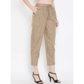 Women Brown Relaxed Pleated Peg Trousers