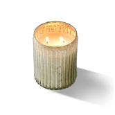 Fluted Glass Scented Candle White Fragrance- Sea Salt & Sage