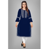 Kapadia - Blue Rayon Womens Straight Kurti ( Pack of 1 ) - None