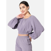 ALL WAYS YOU - Purple Crepe Womens Crop Top ( Pack of 1 ) - None