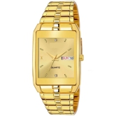 Rhonium Gold Metal Analog Mens Watch