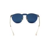 Mirrored Blue Round Sunglasses for Women