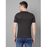 Dollar Cotton Blend Regular Fit Self Design Half Sleeves Mens T-Shirt - Charcoal Grey ( Pack of 1 ) - None