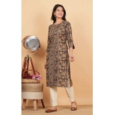 Vbuyz Cotton Printed Straight Womens Kurti - Black ( Pack of 1 ) - None