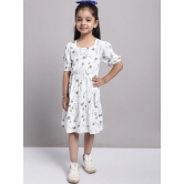 MINI & MING Girls Floral Printed Puff Sleeve A-Line Dress