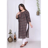 Swasti Cotton Printed Straight Womens Kurti - Black ( Pack of 1 ) - None