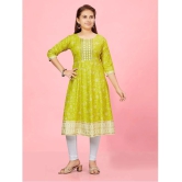 Aarika Lime Green Cotton Girls Kurti Legging Set ( Pack of 1 ) - None