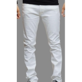 HALOGEN - White Cotton Blend Slim Fit Mens Jeans ( Pack of 1 ) - None