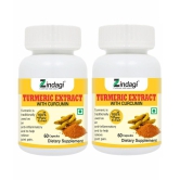 Zindagi Turmeric Extract Capsules - Turmeric Capsules - Health Supplement - Haldi Capsules 60 gm Natural Multivitamins Capsule Pack of 2