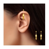 LUV FASHION Golden Stud Earrings ( Pack of 1 ) - Golden