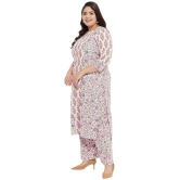 Tissu - Straight 100% Cotton Cream Women''s Stitched Salwar Suit ( Pack of 1 ) - None