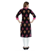 Divena Black Cotton Straight Kurti - XXL