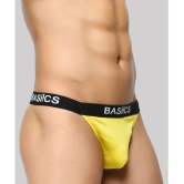 BASIICS By La Intimo Spandex Mens Thongs ( Yellow ) BCSTH01 - None