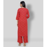 KIPEK - Red Straight Rayon Womens Stitched Salwar Suit ( Pack of 1 ) - M