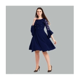 Sheetal associates - Blue Crepe Womens Fit & Flare Dress ( Pack of 1 ) - None