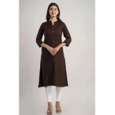 MAUKA - Brown Rayon Womens A-line Kurti ( Pack of 1 ) - None