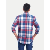 Men Blue Checkered Casual cotton Shirt