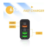 Life Like 65W Fast Charging With 3 Usb And 2 Type C Ports Charger - Black