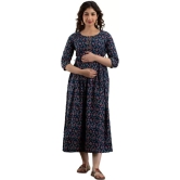 PALANI-HUB Women Maternity/Nursing Nighty (Dark Blue)