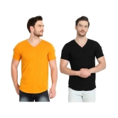 Glito Cotton Black Solids T-Shirt Pack of 2 - None