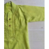 Embroidered Malmal Kurta | Lime Green | Newborn to Adult-5-6Y