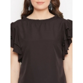 Round Neck Flutter Sleeves Top With Flared Skirt