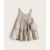 Triple Ruffle Dress-2-3 years / Beige / Girls