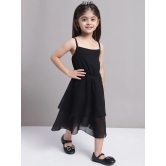 MINI & MING Girls Solid Layered Fit & Flare Midi Dress