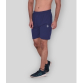 Forbro Blue Polyester Lycra Fitness Shorts - None