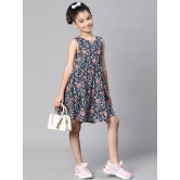 Oxolloxo Girls Floral Print Sleeveless Round Neck Dress