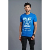 Devil Doc Printed Royal Blue T-Shirt for Men M