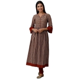 JAIPURETHNICWEAVES Women's Cotton Cambric Block Print Anarkali Kurta Churidar Dupatta Set