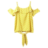 Cub McPaws Girls Casual Rayon Top (Yellow, Pack of 1) - None