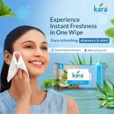 Kara Aloevera & Mint Oil Refreshing Facial Wipes Pack of 20 (5 Pulls)