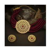 Sukkhi Alloy Maroon Traditional Necklaces Set Choker - Maroon