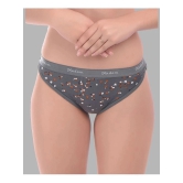 Madam Dark Grey PANTY Lace Printed Womens Hipster ( Pack of 1 ) - None