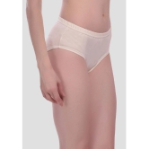 Elina - Grey Cotton Solid Womens Briefs ( Pack of 3 ) - None