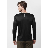 UrbanMark Mens Regular Fit Quick Dry Sports Round Neck Full Sleeves Solid T Shirt -Black - None