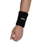 Omtex - Black Cotton Wrist Band ( 3 Pairs ) - One Size