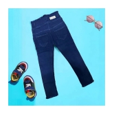 Girls Premium Plain Denim Jeans- Dark Blue - None