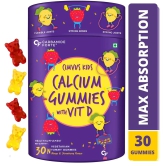 Carbamide Forte Calcium with Vitamin D Gummies for Kids | Calcium Gummies for Kids for Stronger Bones, Joints & Teeth & Immunity - Mango & Strawberry Flavour - 30 Veg Gummies