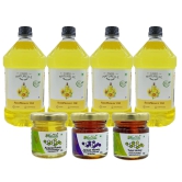 Farm Naturelle Organic Virgin Cold Pressed Sunflower Cooking Oil. (2 LTR X 4) + 3 Honey 55g