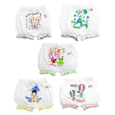 HAP - White Cotton Girls Bloomers ( Pack of 5 ) - None