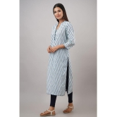 FabbibaPrints - Blue Cotton Women's Straight Kurti ( Pack of 1 ) - None