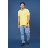 Men's Yellow Embroidery Polo T-Shirt