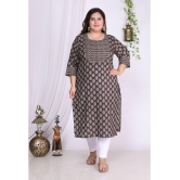 Swasti Cotton Printed Straight Womens Kurti - Brown ( Pack of 1 ) - None