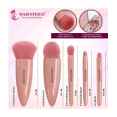 Majestique Travel Friendly Make-Up Kit with Mirror, Ultra-Soft Bristles for Face, Lip Eye - 6 Pcs